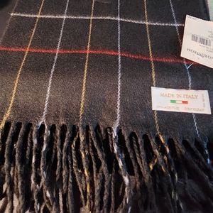 Made In Italy 100% Imperial Blue Tartan scarf.